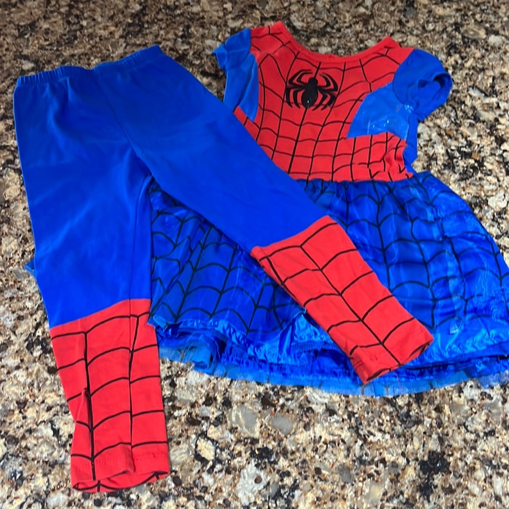 Marvel spiderman girls pajamas costume pants and shirt 4t